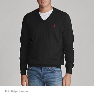 100% lamb wool POLO male sweater crew neck